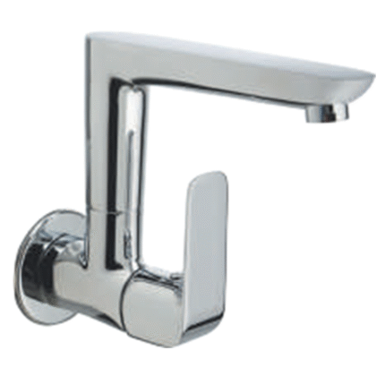 Sink Cock with Swivel Spout (Wall Mounted)