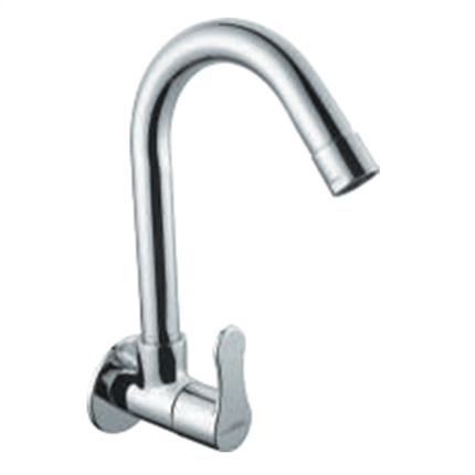 Sink Cock with Swivel Spout (Wall Mounted)