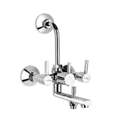 Wall Mixer 3 in 1 with L Bend Pipe & Provision of Overhead Shower & Hand Shower