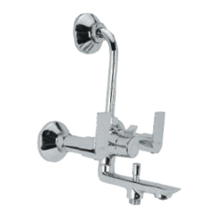 Wall Mixer 3 in 1 with L Bend Pipe & Provision of Overhead Shower & Hand Shower