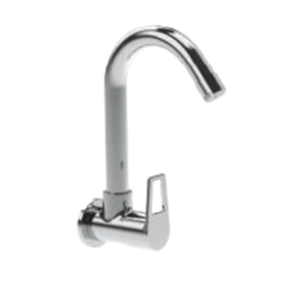 Sink Cock with Swivel Spout (Turbo Flow) (Wall Mounted)